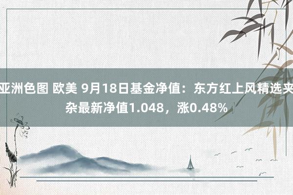 亚洲色图 欧美 9月18日基金净值：东方红上风精选夹杂最新净值1.048，涨0.48%