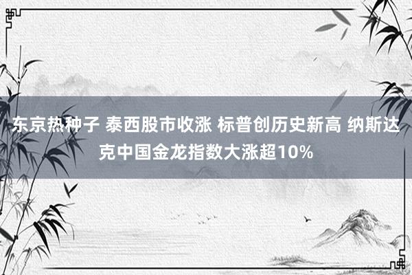 东京热种子 泰西股市收涨 标普创历史新高 纳斯达克中国金龙指数大涨超10%