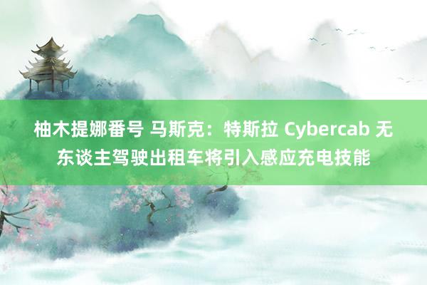 柚木提娜番号 马斯克：特斯拉 Cybercab 无东谈主驾驶出租车将引入感应充电技能