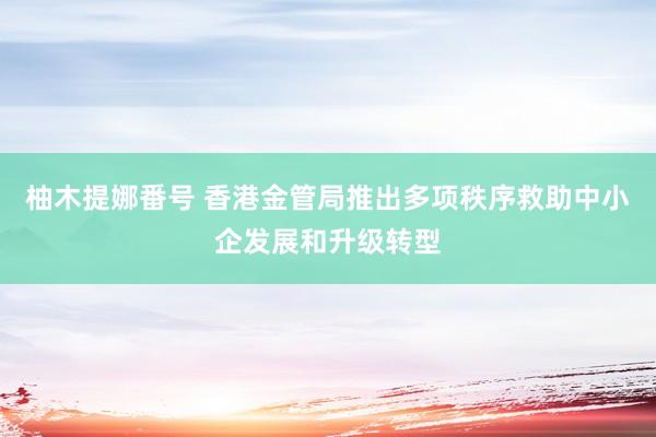 柚木提娜番号 香港金管局推出多项秩序救助中小企发展和升级转型