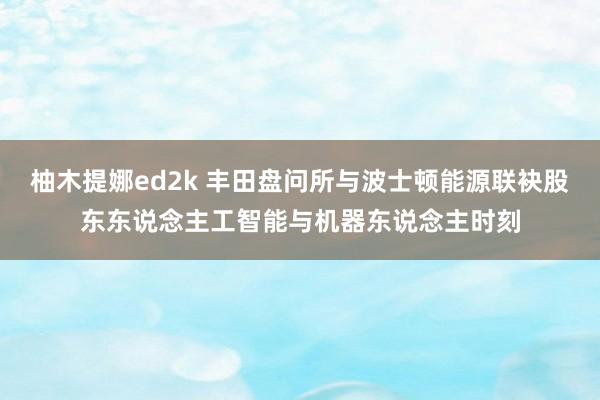 柚木提娜ed2k 丰田盘问所与波士顿能源联袂股东东说念主工智能与机器东说念主时刻