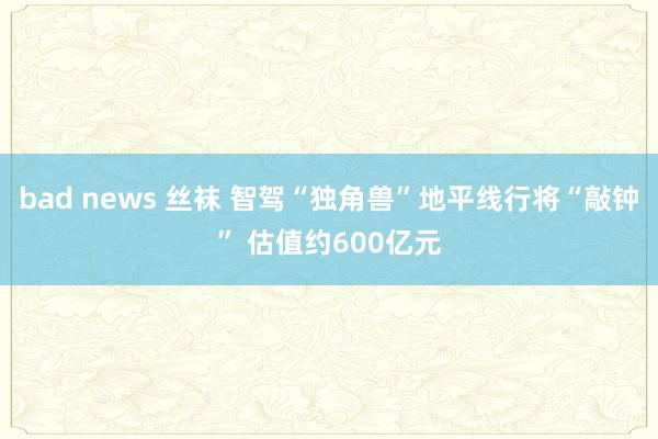 bad news 丝袜 智驾“独角兽”地平线行将“敲钟” 估值约600亿元