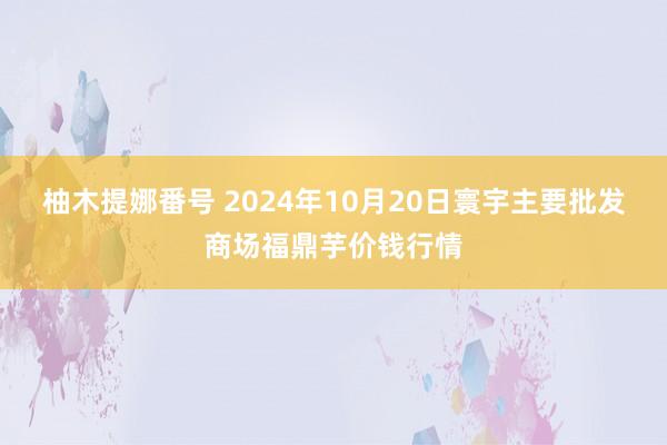 柚木提娜番号 2024年10月20日寰宇主要批发商场福鼎芋价钱行情