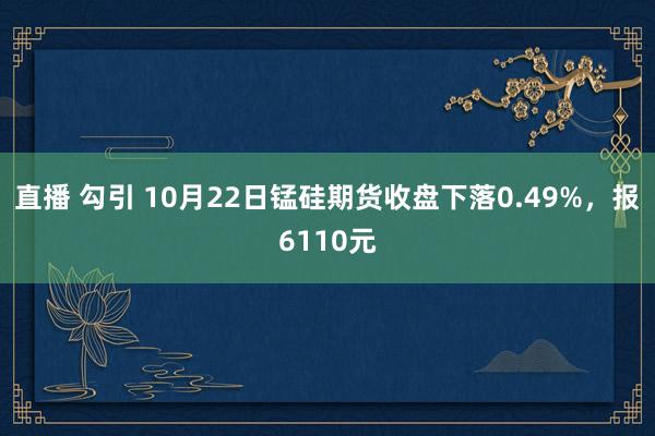 直播 勾引 10月22日锰硅期货收盘下落0.49%，报6110元