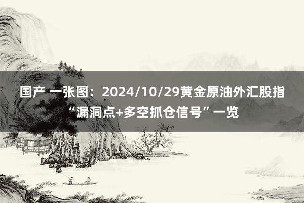 国产 一张图：2024/10/29黄金原油外汇股指“漏洞点+多空抓仓信号”一览