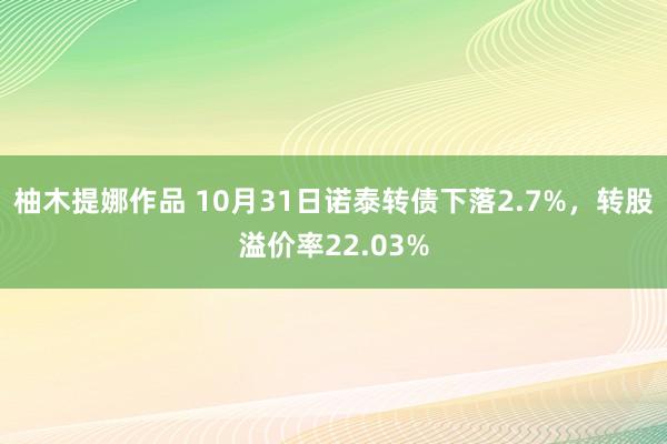 柚木提娜作品 10月31日诺泰转债下落2.7%，转股溢价率22.03%