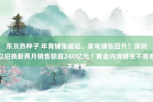 东京热种子 年青铺张崛起、家电铺张回升？深圳以旧换新两月销售额超240亿元丨黄金内湾铺张不雅察