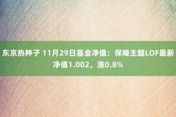 东京热种子 11月29日基金净值：保障主题LOF最新净值1.002，涨0.8%