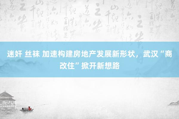 迷奸 丝袜 加速构建房地产发展新形状，武汉“商改住”掀开新想路