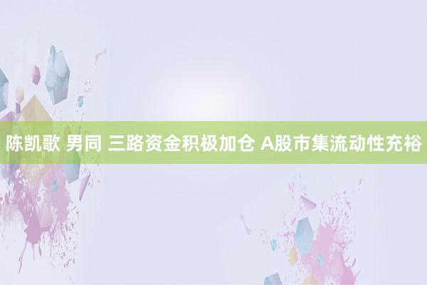 陈凯歌 男同 三路资金积极加仓 A股市集流动性充裕