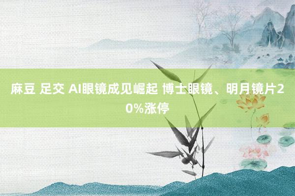 麻豆 足交 AI眼镜成见崛起 博士眼镜、明月镜片20%涨停