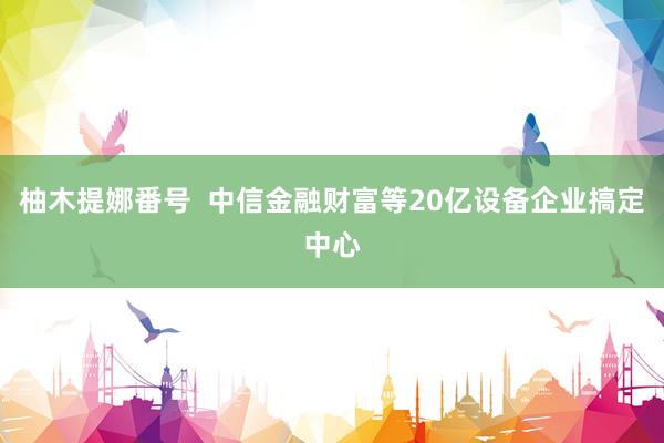 柚木提娜番号  中信金融财富等20亿设备企业搞定中心