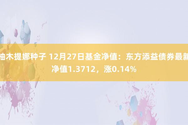 柚木提娜种子 12月27日基金净值：东方添益债券最新净值1.3712，涨0.14%