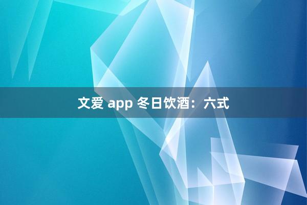 文爱 app 冬日饮酒：六式