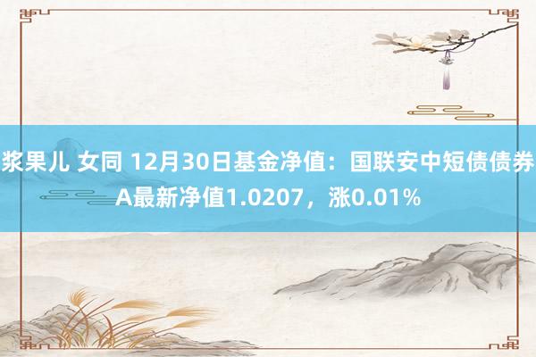 浆果儿 女同 12月30日基金净值：国联安中短债债券A最新净值1.0207，涨0.01%