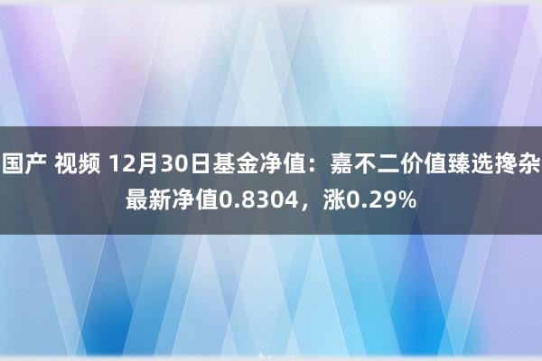 国产 视频 12月30日基金净值：嘉不二价值臻选搀杂最新净值0.8304，涨0.29%