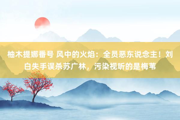 柚木提娜番号 风中的火焰：全员恶东说念主！刘白失手误杀苏广林，污染视听的是梅苇