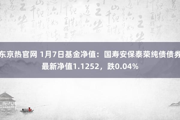 东京热官网 1月7日基金净值：国寿安保泰荣纯债债券最新净值1.1252，跌0.04%