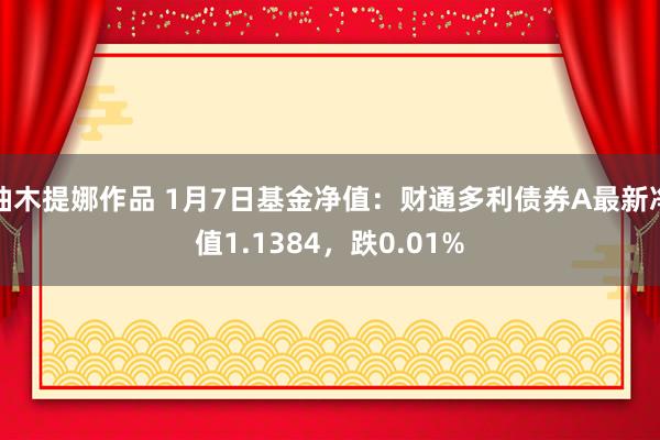 柚木提娜作品 1月7日基金净值：财通多利债券A最新净值1.1384，跌0.01%