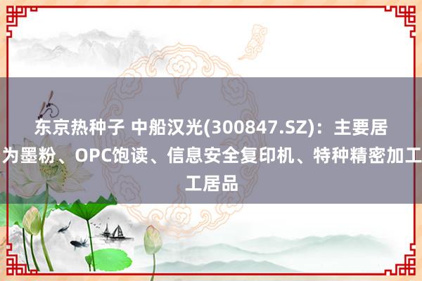 东京热种子 中船汉光(300847.SZ)：主要居品仍为墨粉、OPC饱读、信息安全复印机、特种精密加工居品