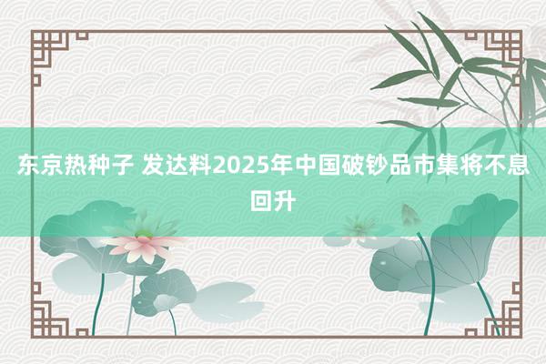 东京热种子 发达料2025年中国破钞品市集将不息回升