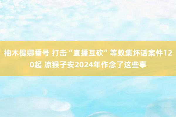 柚木提娜番号 打击“直播互砍”等蚁集坏话案件120起 凉猴子安2024年作念了这些事