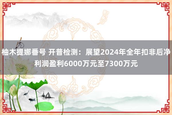 柚木提娜番号 开普检测：展望2024年全年扣非后净利润盈利6000万元至7300万元