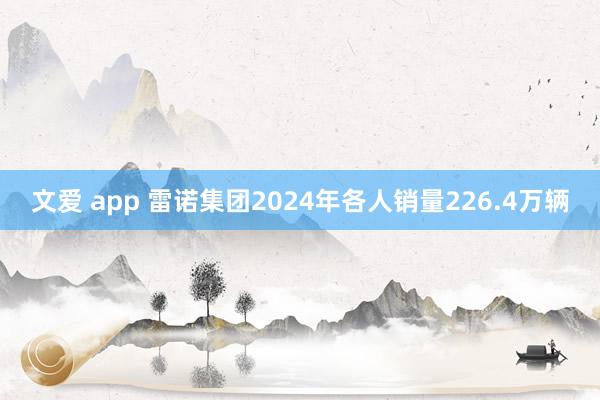 文爱 app 雷诺集团2024年各人销量226.4万辆